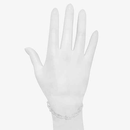 Bijoux Bar Delicates Silver Tone Womens 7.5 Inch Solid Link Chain Bracelet
