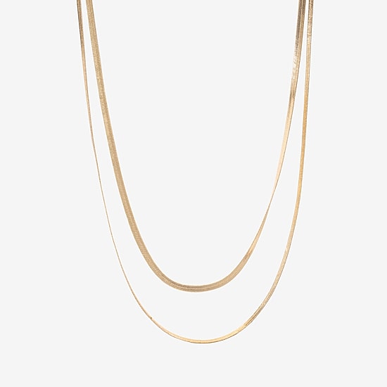 Bijoux Bar Delicates Gold Tone Womens 16 Inch Link Chain Necklace
