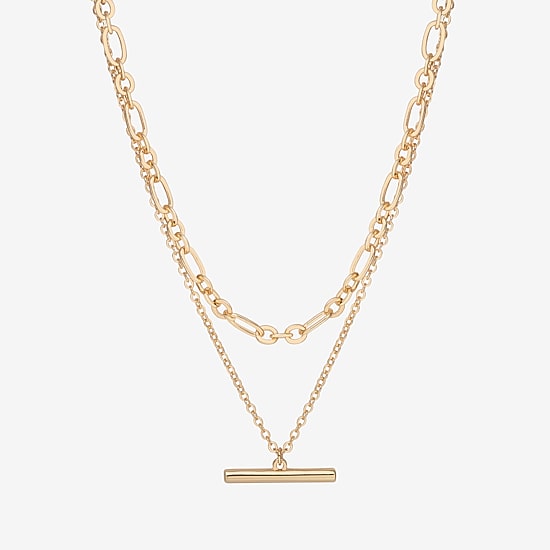 Bijoux Bar Delicates Gold Tone Womens 16 Inch Link Chain Necklace