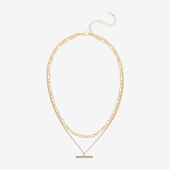 Bijoux Bar Delicates Gold Tone Womens 16 Inch Link Chain Necklace