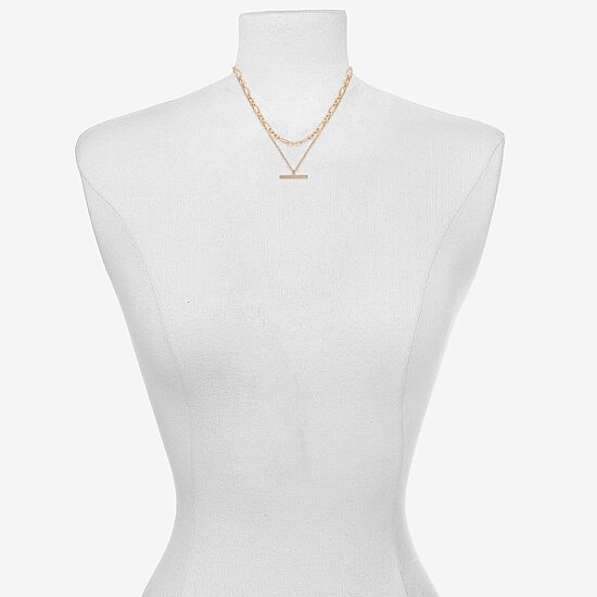 Bijoux Bar Delicates Gold Tone Womens 16 Inch Link Chain Necklace