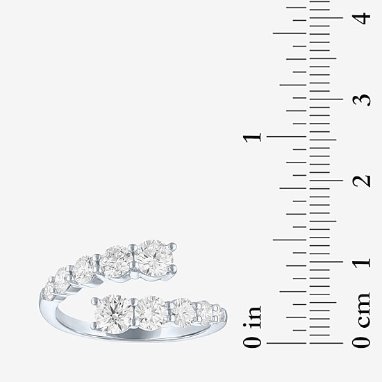 Diamond Addiction (G-H, Si2-I1) Womens 2 CT. T.W. Lab Grown White Diamond 10K Gold Bypass  Cocktail Ring