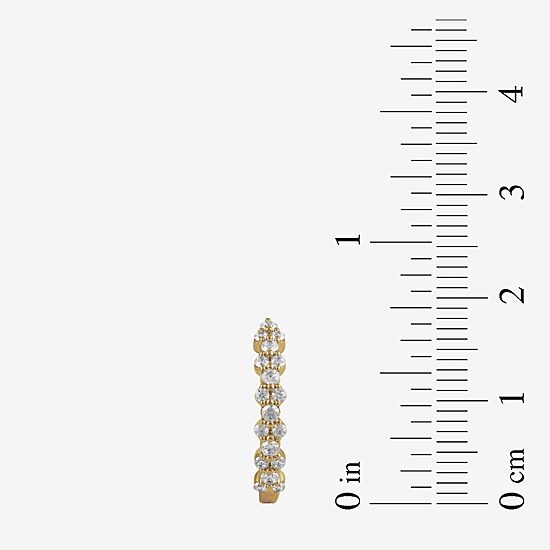 Womens 1/2 CT. T.W. Lab Grown White Diamond 10K Gold 16.8mm Hoop Earrings