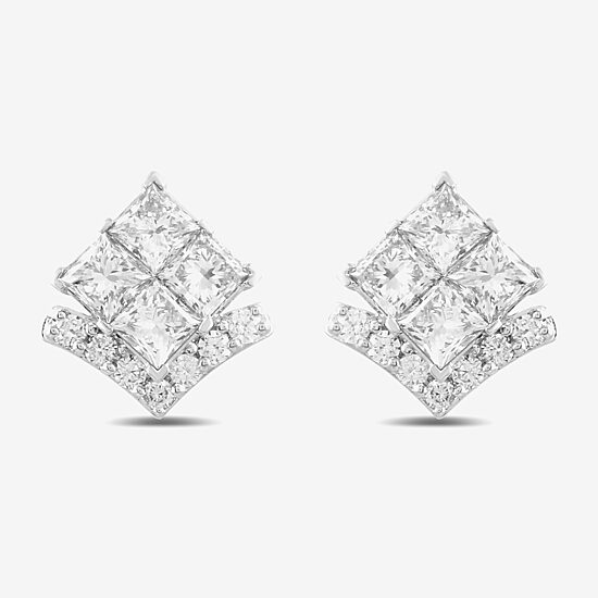 1 1/2 CT. T.W. Lab Grown White Diamond 10K Gold 10.7mm Stud Earrings