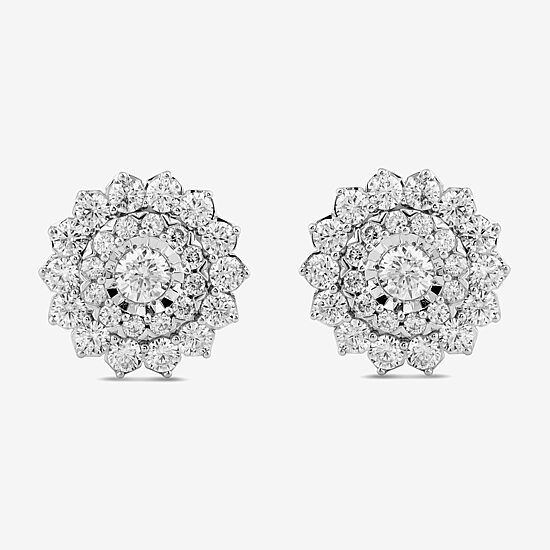 1 CT. T.W. Lab Grown White Diamond 10K Gold 11.1mm Stud Earrings