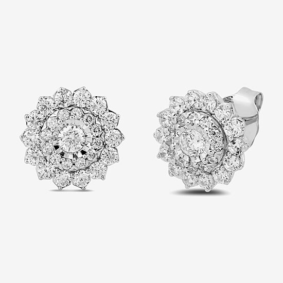 1 CT. T.W. Lab Grown White Diamond 10K Gold 11.1mm Stud Earrings