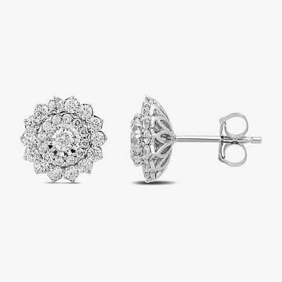 1 CT. T.W. Lab Grown White Diamond 10K Gold 11.1mm Stud Earrings