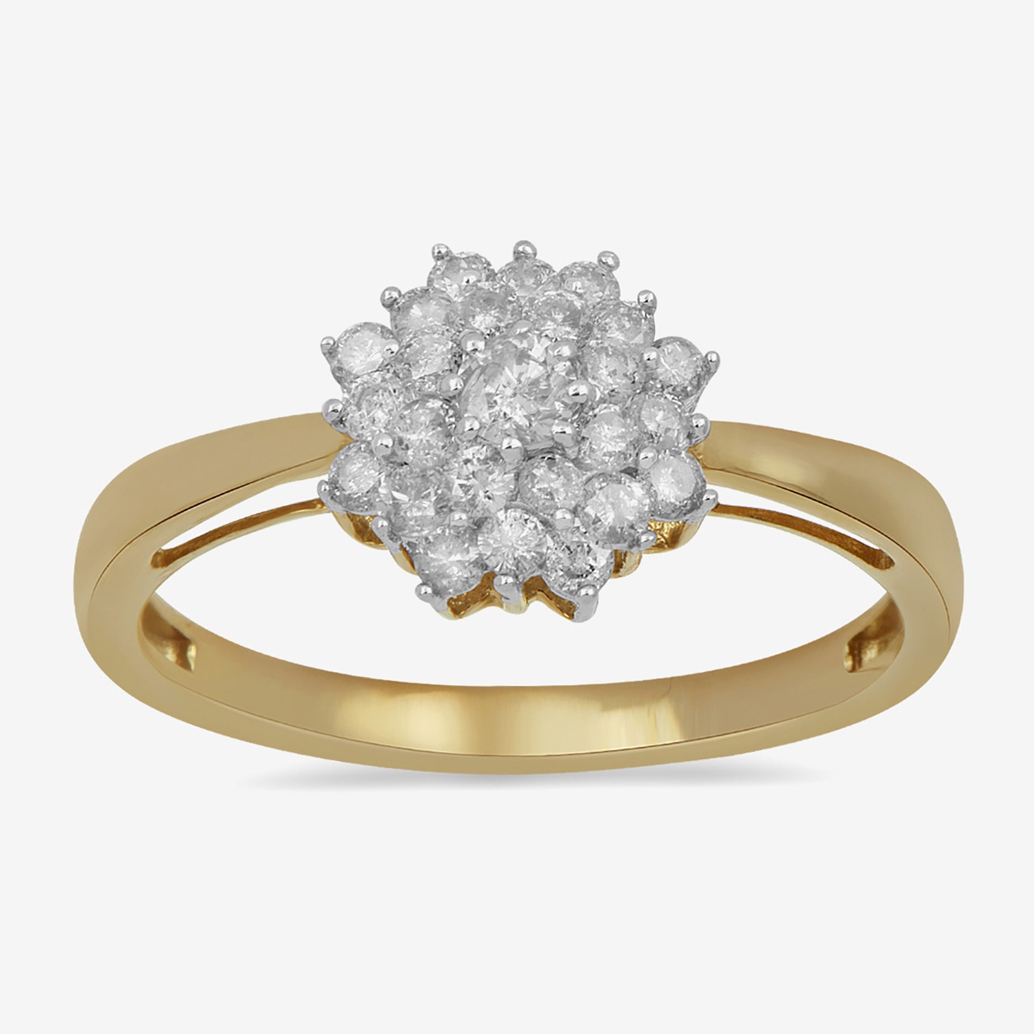 Womens / CT. T.W. Lab Grown White Diamond 10K Gold Cluster Cocktail Ring