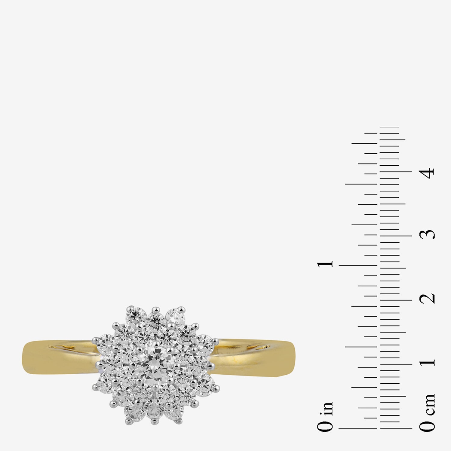 Womens / CT. T.W. Lab Grown White Diamond 10K Gold Cluster Cocktail Ring