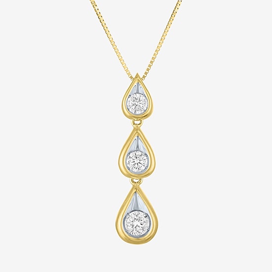(G-H / Si2-I1) Womens 1/3 CT. T.W. Lab Grown White Diamond 10K Gold 16 Inch Pendant Necklace