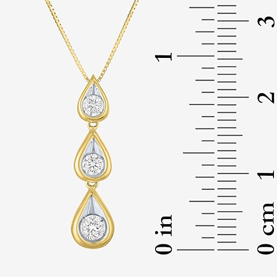 (G-H / Si2-I1) Womens 1/3 CT. T.W. Lab Grown White Diamond 10K Gold 16 Inch Pendant Necklace
