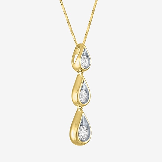 (G-H / Si2-I1) Womens 1/3 CT. T.W. Lab Grown White Diamond 10K Gold 16 Inch Pendant Necklace