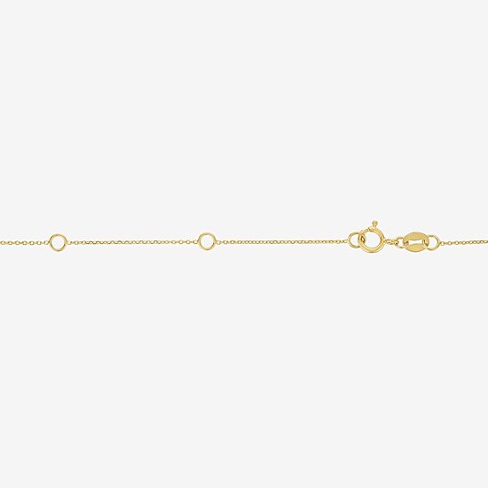 (Si2-I1/G-H) Womens Diamond Accent Lab Grown White Diamond 10K Gold Cross 18 Inch Pendant Necklace