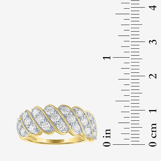 (G-H/Si2-I1) Womens 8.5MM 1 CT. T.W. Lab Grown White Diamond 10K Gold Band