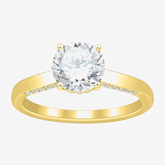 (H-I / Si1-Si2) Womens 1 3/4 CT. T.W. Lab Grown White Diamond 10K Gold Round Solitaire Engagement Ring
