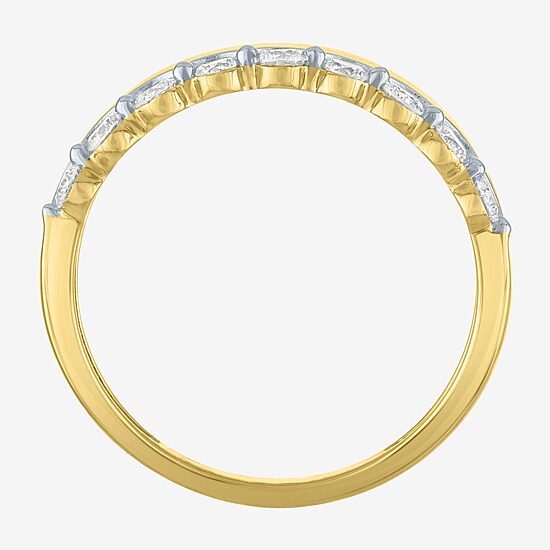 (G-H / Si2-I1) Womens 1/3 CT. T.W. Lab Grown White Diamond 10K Gold Anniversary Band