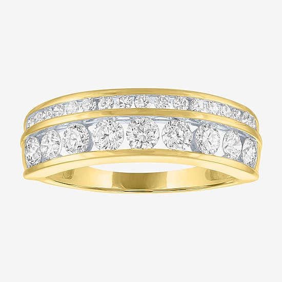 (G-H / Si-I1)) Womens 6.5MM 1 CT. T.W. Lab Grown White Diamond 10K Gold Anniversary Wedding Band