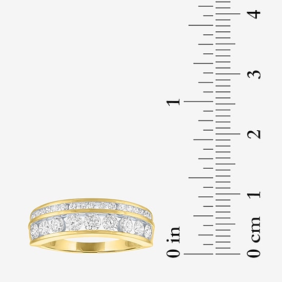 (G-H / Si-I1)) Womens 6.5MM 1 CT. T.W. Lab Grown White Diamond 10K Gold Anniversary Wedding Band