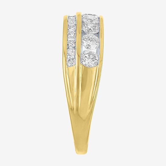(G-H / Si-I1)) Womens 6.5MM 1 CT. T.W. Lab Grown White Diamond 10K Gold Anniversary Wedding Band