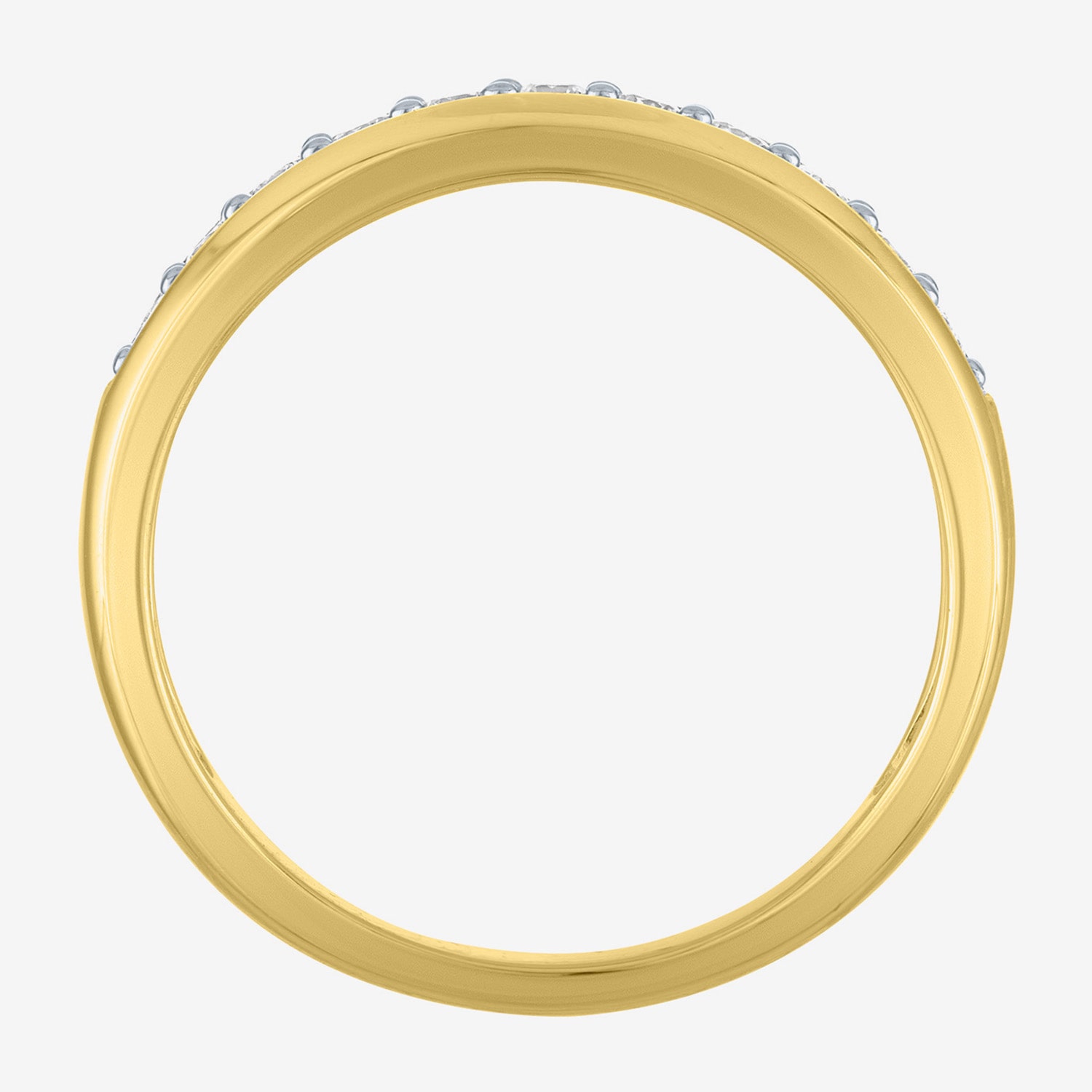 (Gh / Si2 I1) Womens 1/4 CT. T.W. Lab Grown White Diamond 10K Gold Anniversary Wedding Band