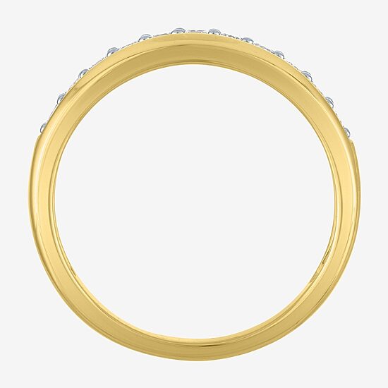 (Gh / Si2 I1) Womens 1/4 CT. T.W. Lab Grown White Diamond 10K Gold Anniversary Wedding Band