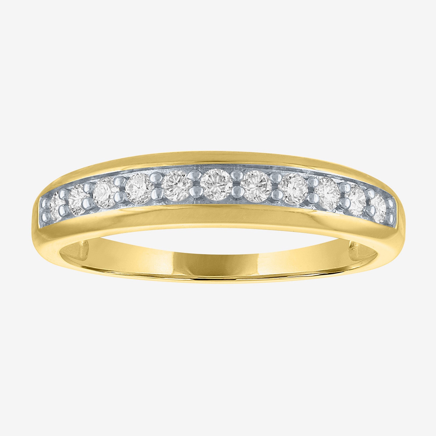 (Gh / Si2 I1) Womens 1/4 CT. T.W. Lab Grown White Diamond 10K Gold Anniversary Wedding Band