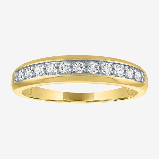 (Gh / Si2 I1) Womens 1/4 CT. T.W. Lab Grown White Diamond 10K Gold Anniversary Wedding Band