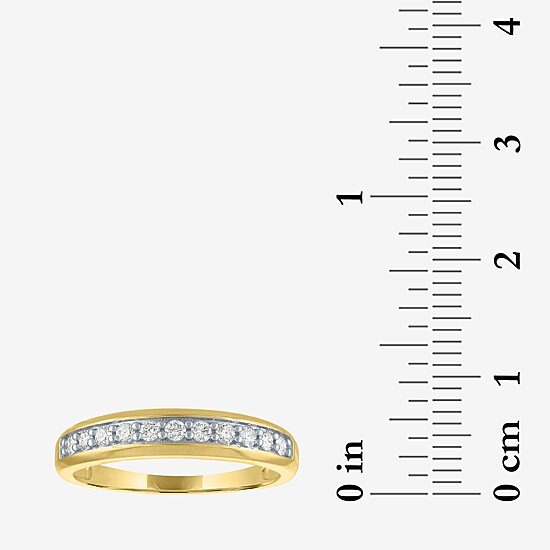 (Gh / Si2 I1) Womens 1/4 CT. T.W. Lab Grown White Diamond 10K Gold Anniversary Wedding Band