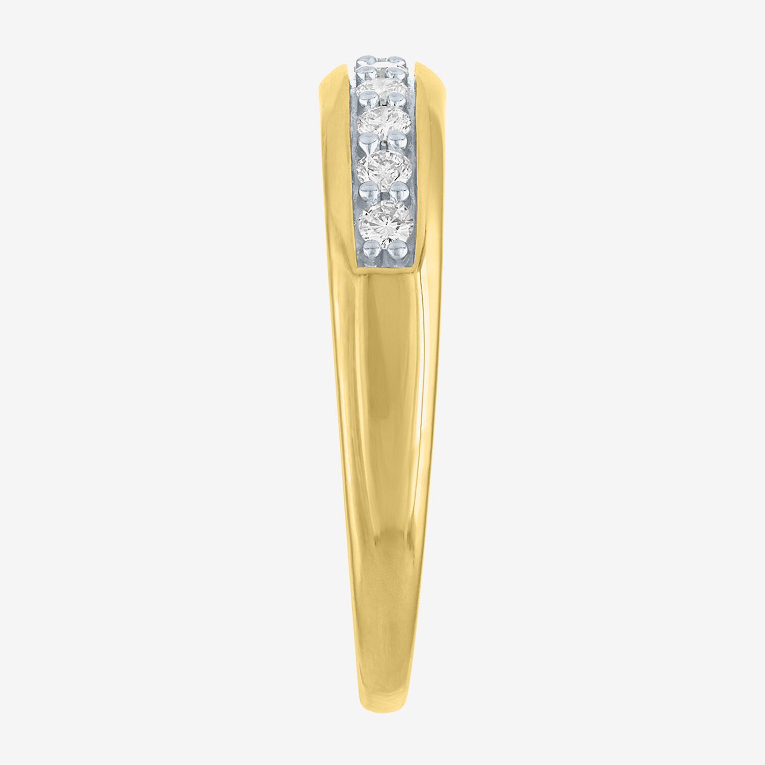 (Gh / Si2 I1) Womens 1/4 CT. T.W. Lab Grown White Diamond 10K Gold Anniversary Wedding Band