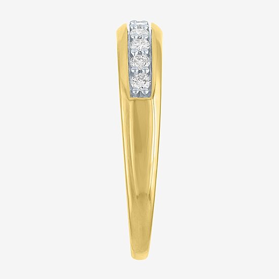 (Gh / Si2 I1) Womens 1/4 CT. T.W. Lab Grown White Diamond 10K Gold Anniversary Wedding Band