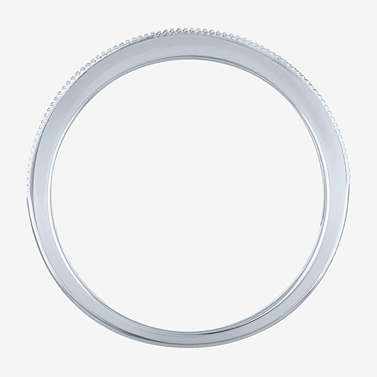(G-H / Si2-I1) Womens 1/4 CT. T.W. Lab Grown White Diamond 10K White Gold Wedding Band