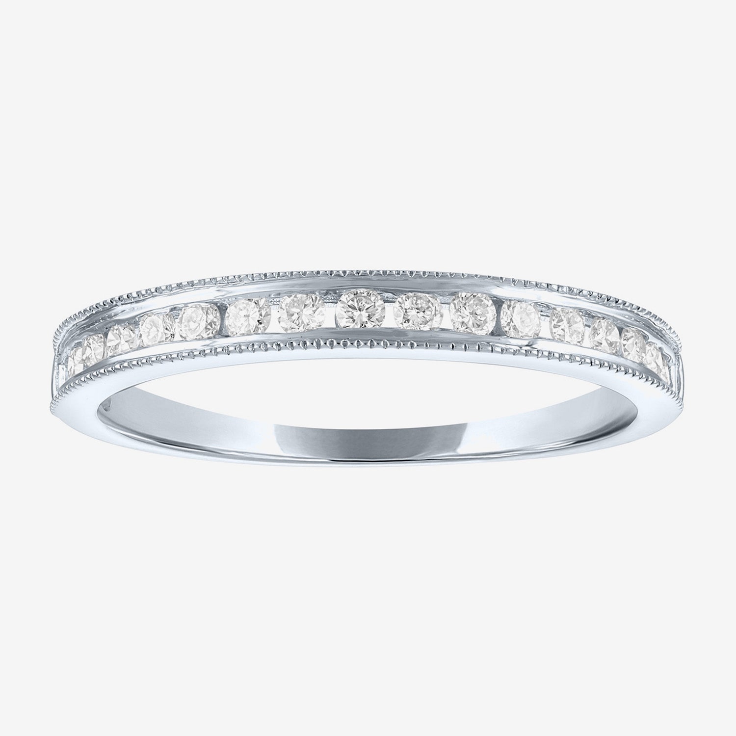 (G-H / Si2-I1) Womens 1/4 CT. T.W. Lab Grown White Diamond 10K Gold Wedding Band