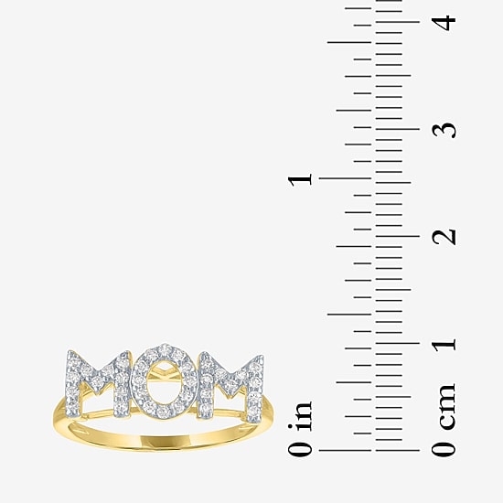 Diamond Addiction (G-H, Si2-I1) "Mom" Womens 1/4 CT. T.W. Lab Grown White Diamond 14K Gold Over Silver Sterling Silver Band