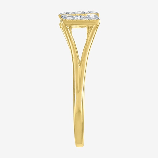 Diamond Addiction (G-H, Si2-I1) "Mom" Womens 1/4 CT. T.W. Lab Grown White Diamond 14K Gold Over Silver Sterling Silver Band