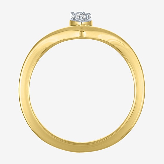 Diamond Addiction (G-H, Si2-I1) Womens 1/10 CT. T.W. Lab Grown White Diamond 14K Gold Over Silver Sterling Silver Marquise Cocktail Ring