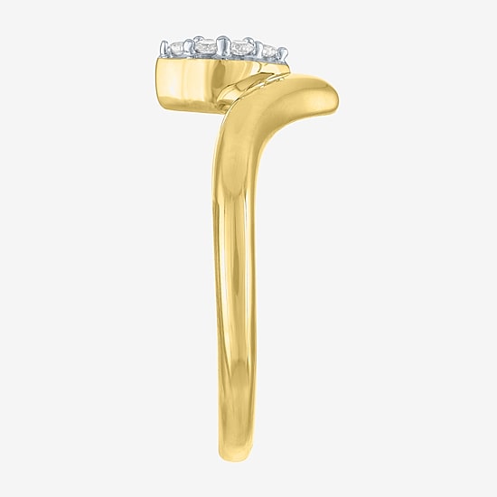 Diamond Addiction (G-H, Si2-I1) Womens 1/10 CT. T.W. Lab Grown White Diamond 14K Gold Over Silver Sterling Silver Marquise Cocktail Ring