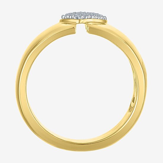 Diamond Addiction (G-H, Si2-I1) Womens 11M 1/10 CT. T.W. Lab Grown White Diamond 14K Gold Over Silver Sterling Silver Heart Band