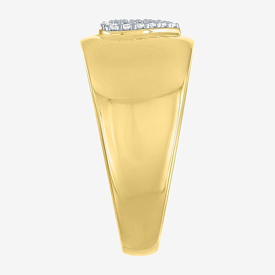 Diamond Addiction (G-H, Si2-I1) Womens 11M 1/10 CT. T.W. Lab Grown White Diamond 14K Gold Over Silver Sterling Silver Heart Band