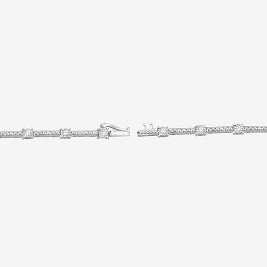 Womens 1/4 CT. T.W. Lab Grown White Diamond Sterling Silver 7.25 Inch Tennis Bracelet