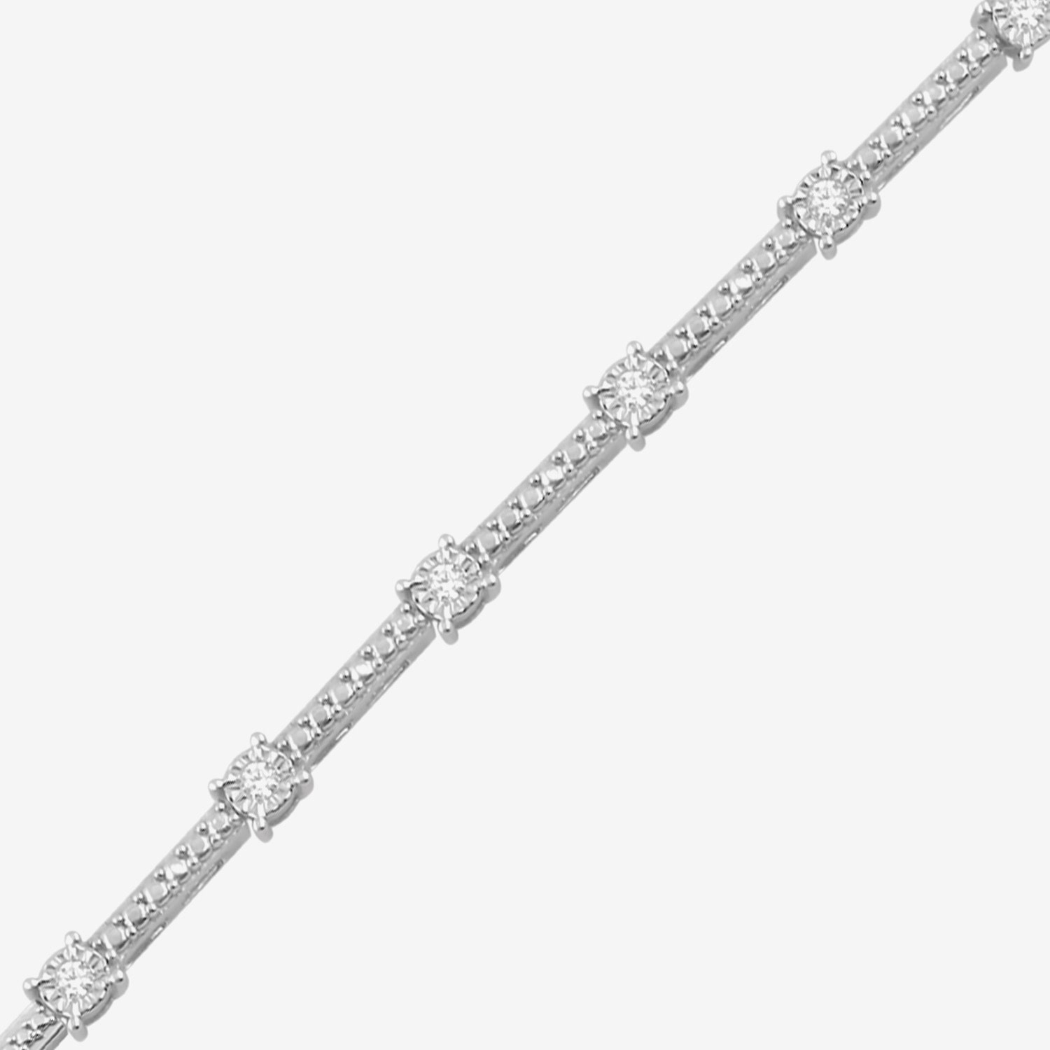 Womens 1/ CT. T.W. Lab Grown White Diamond Sterling Silver 7.25 Inch Tennis Bracelet