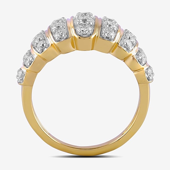 Womens 1 CT. T.W. Lab Grown White Diamond 14K Gold Over Silver Cocktail Ring