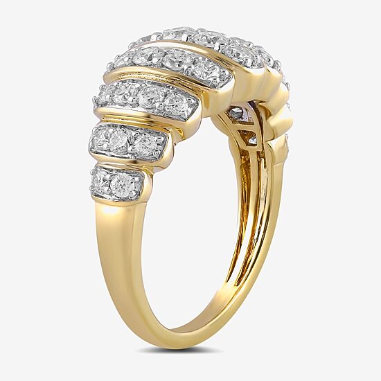 Womens 1 CT. T.W. Lab Grown White Diamond 14K Gold Over Silver Cocktail Ring