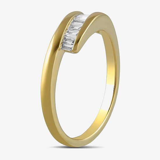 (F / Si1) Womens 1/4 CT. T.W. Lab Grown White Diamond Sterling Silver Crossover Cocktail Ring