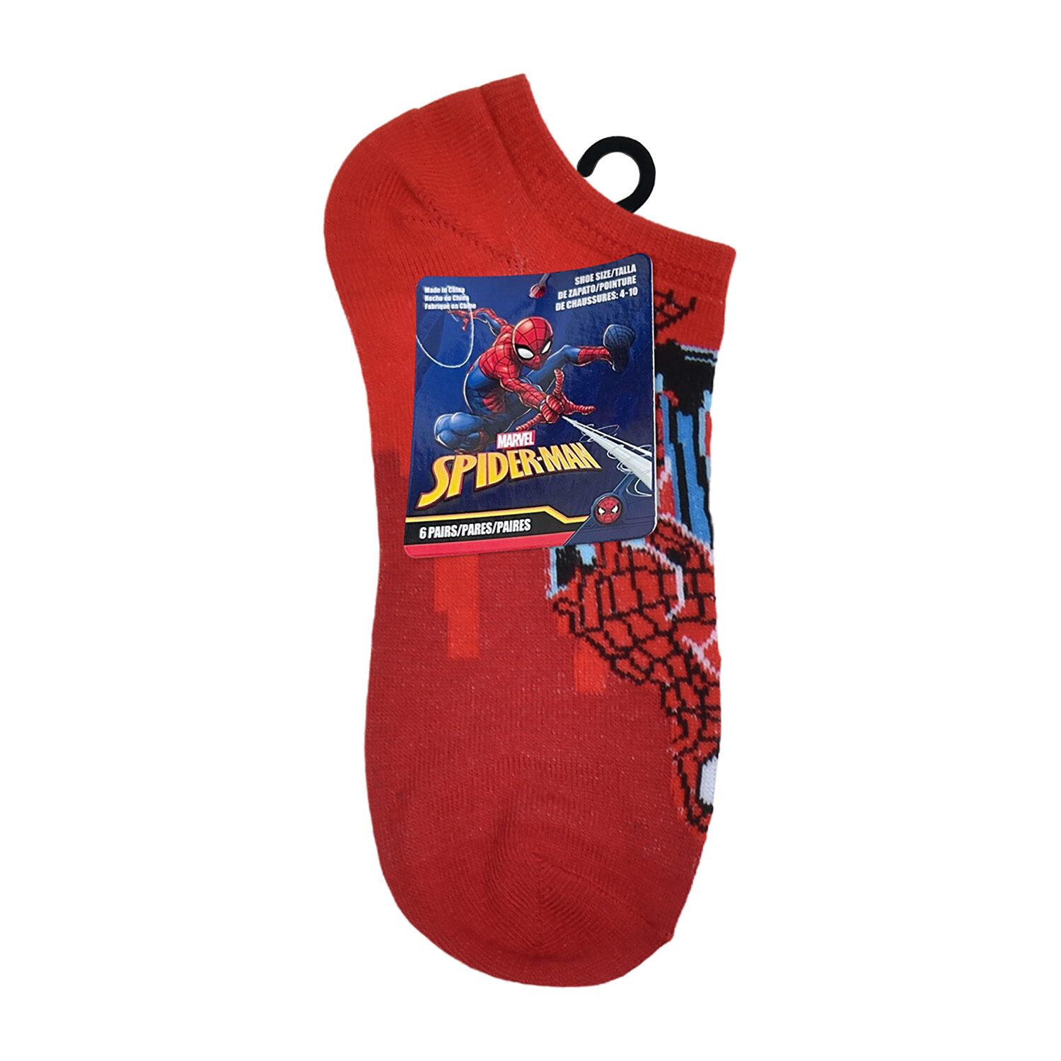 Little & Big Kid Boys 6 Pair Spiderman No Show Socks