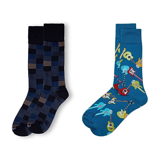 MeMoi Mens 2 Pair Crew Socks