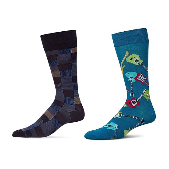 MeMoi Mens 2 Pair Crew Socks
