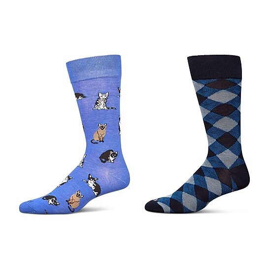 MeMoi Mens 2 Pair Crew Socks