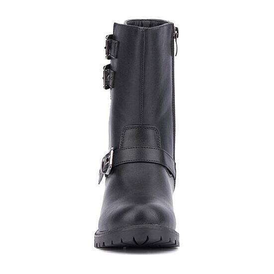 Olivia Miller Little & Big Kid Girls Moto Lug Sole Flat Heel Motorcycle Boots