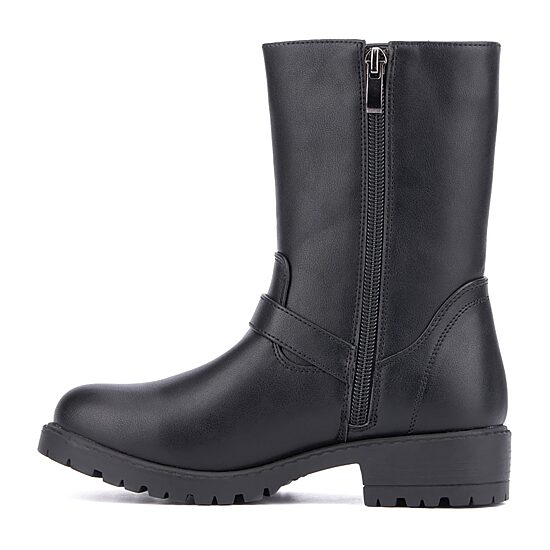 Olivia Miller Little & Big Kid Girls Moto Lug Sole Flat Heel Motorcycle Boots