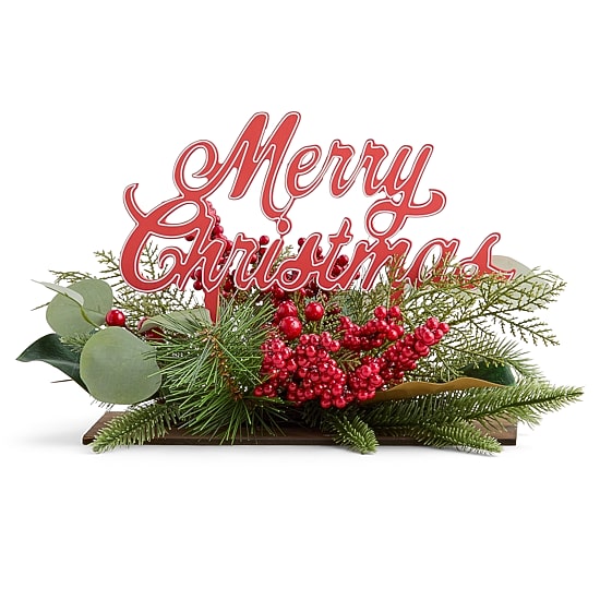 North Pole Trading Co. Merry Christmas Floral Arrangement